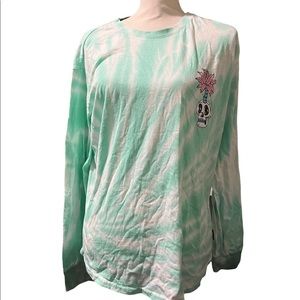TYE DYE SKULL LONG SLEEVE SHIRT